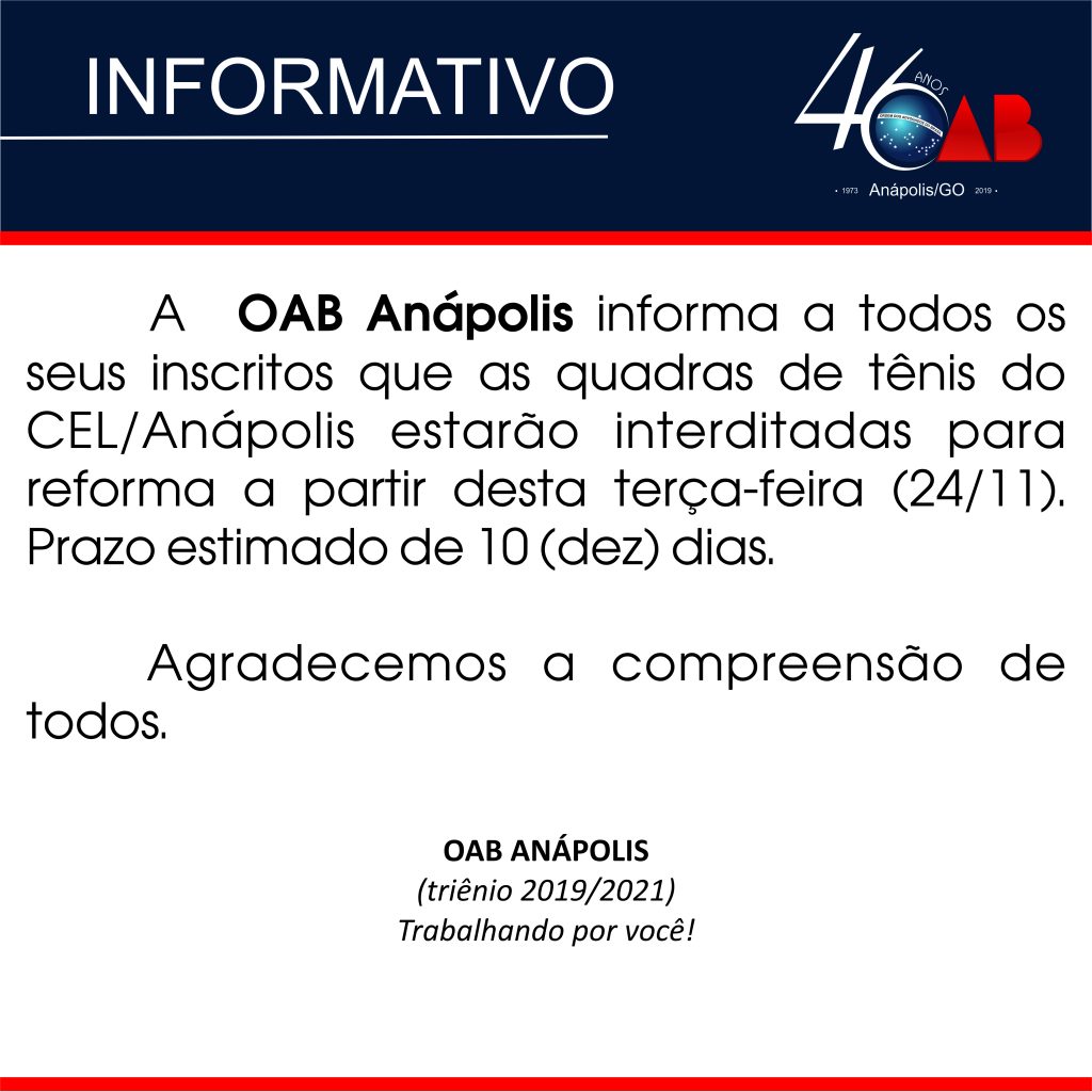 Quadras de Tênis INTERDITADAS