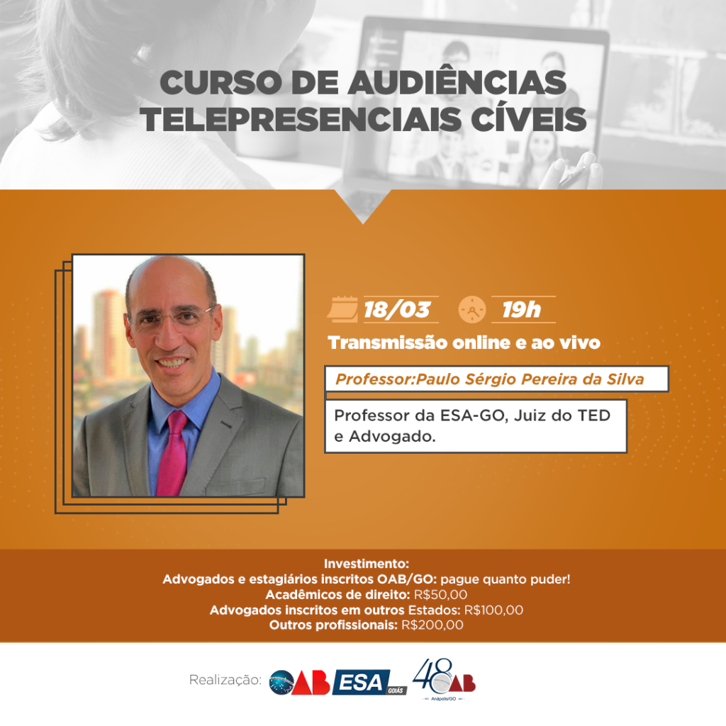18/03- CURSO DE AUDIÊNCIAS TELEPRESENCIAIS CÍVEIS