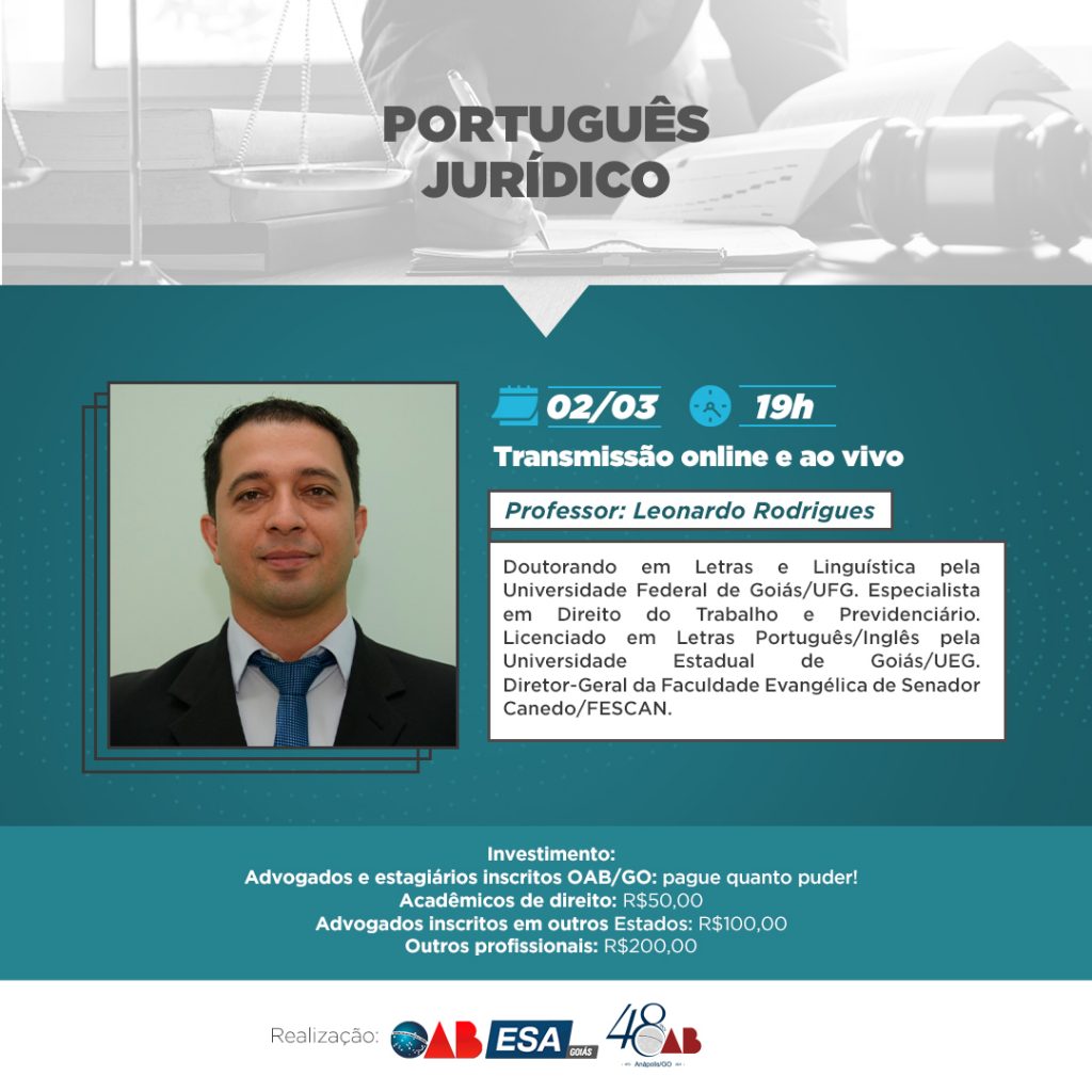 02/03 – CURSO PORTUGUÊS JURÍDICO