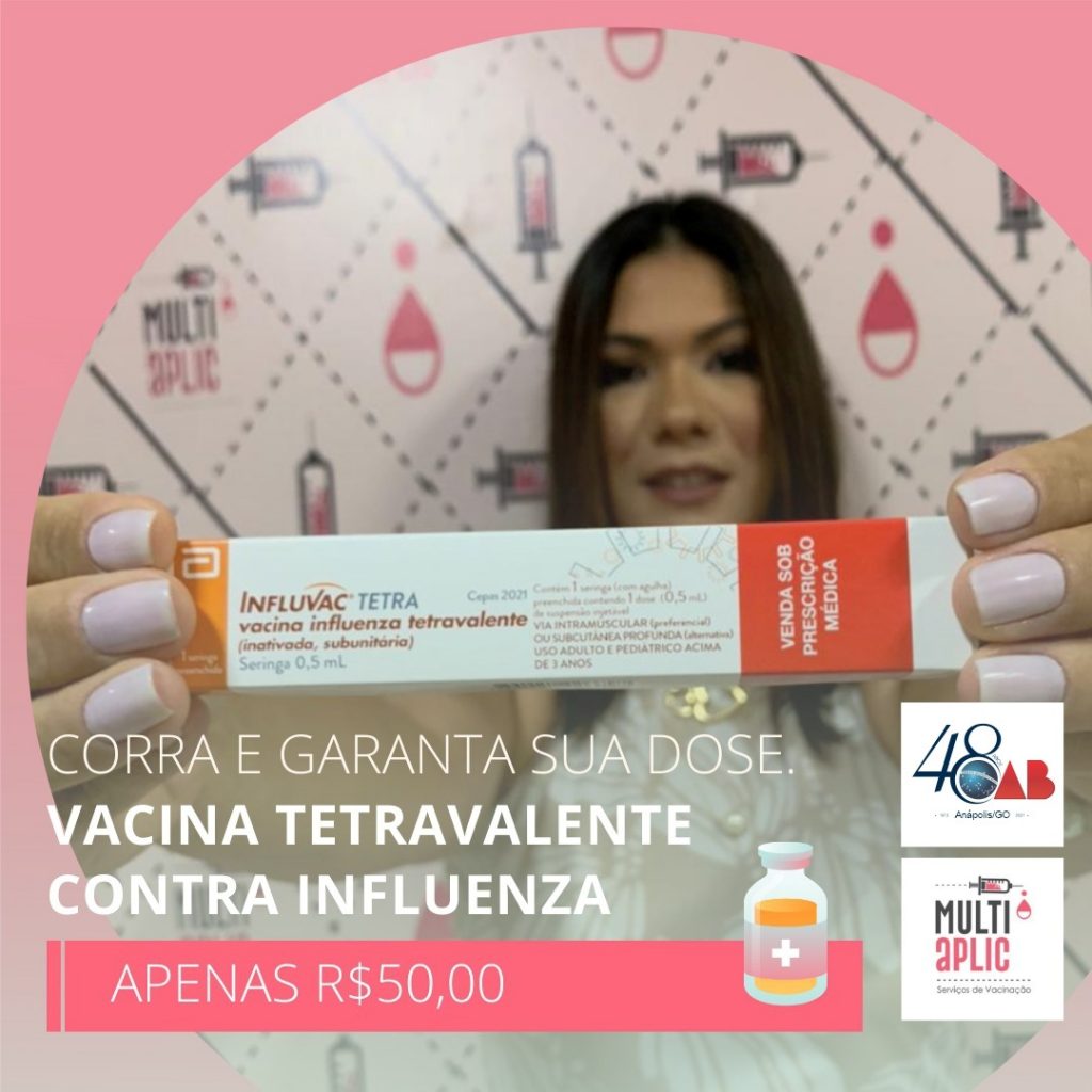 A OAB Anápolis em parceria com a Multiaplic dará continuidade à sua campanha de vacinação contra o vírus da gripe (H1N1)