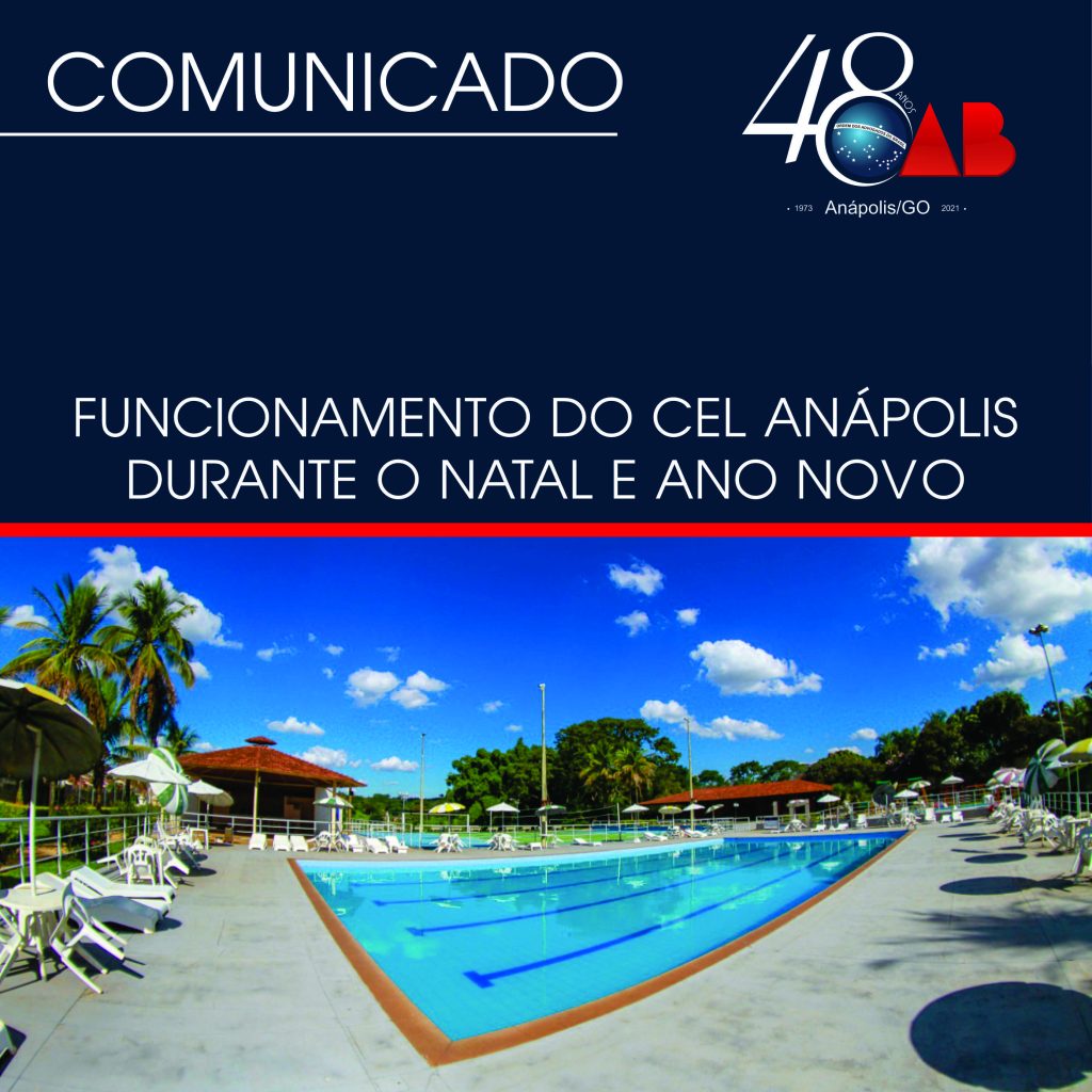 FUNCIONAMENTO DO CEL ANÁPOLIS DURANTE O NATAL E ANO NOVO