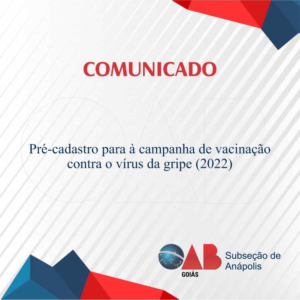 Pré-cadastro para à campanha de vacinação contra o vírus da gripe (2022)