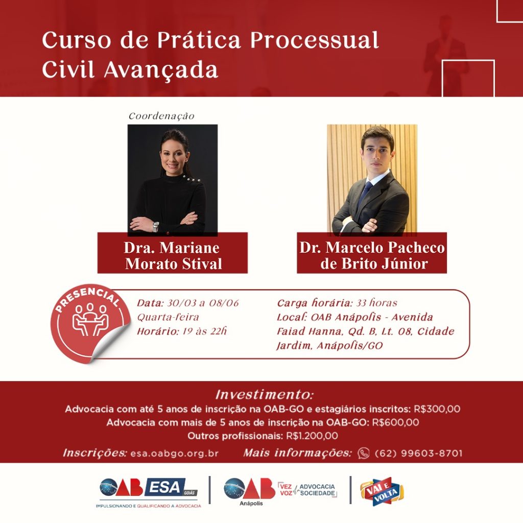 Curso de Prática Processual Civil Avançada – Anápolis