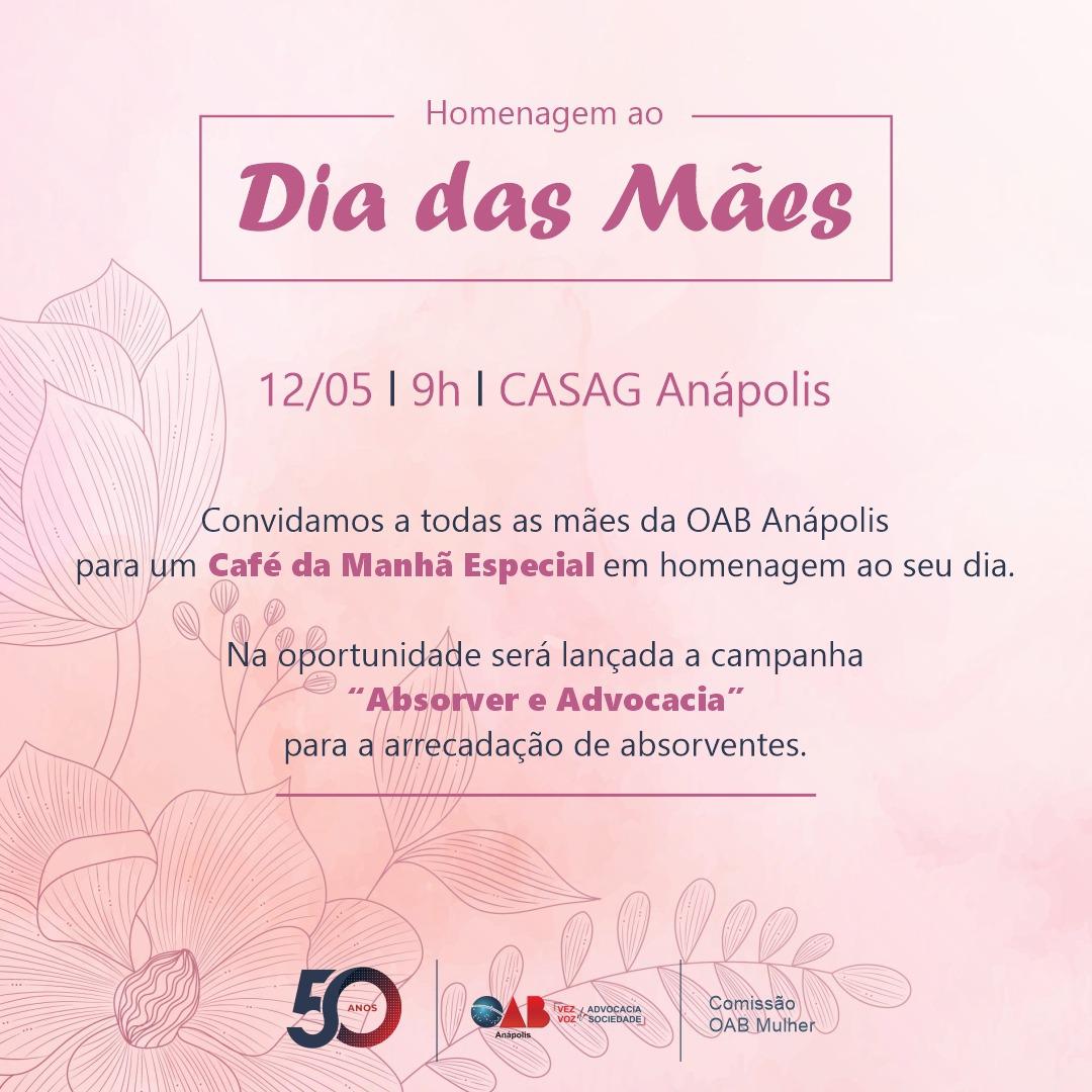 OAB Anápolis oferece Café da Manhã em homenagem às mães nesta sexta-feira