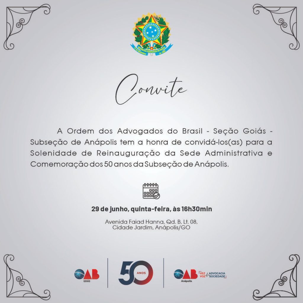 Convite – Reinauguração Sede Administrativa