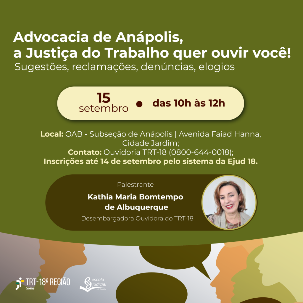 Ouvidoria do TRT-18 em Anápolis