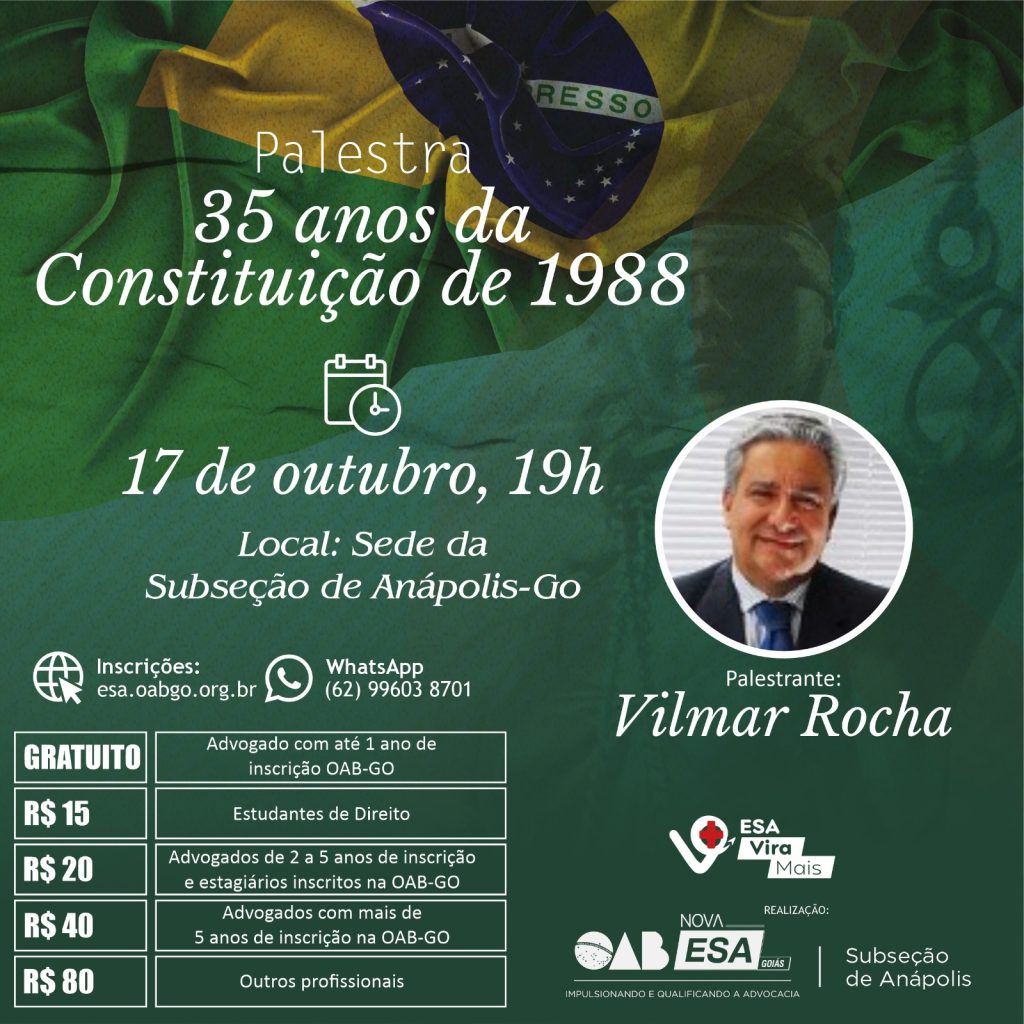 Palestra ” 35 Anos da Constituição de 1988 “