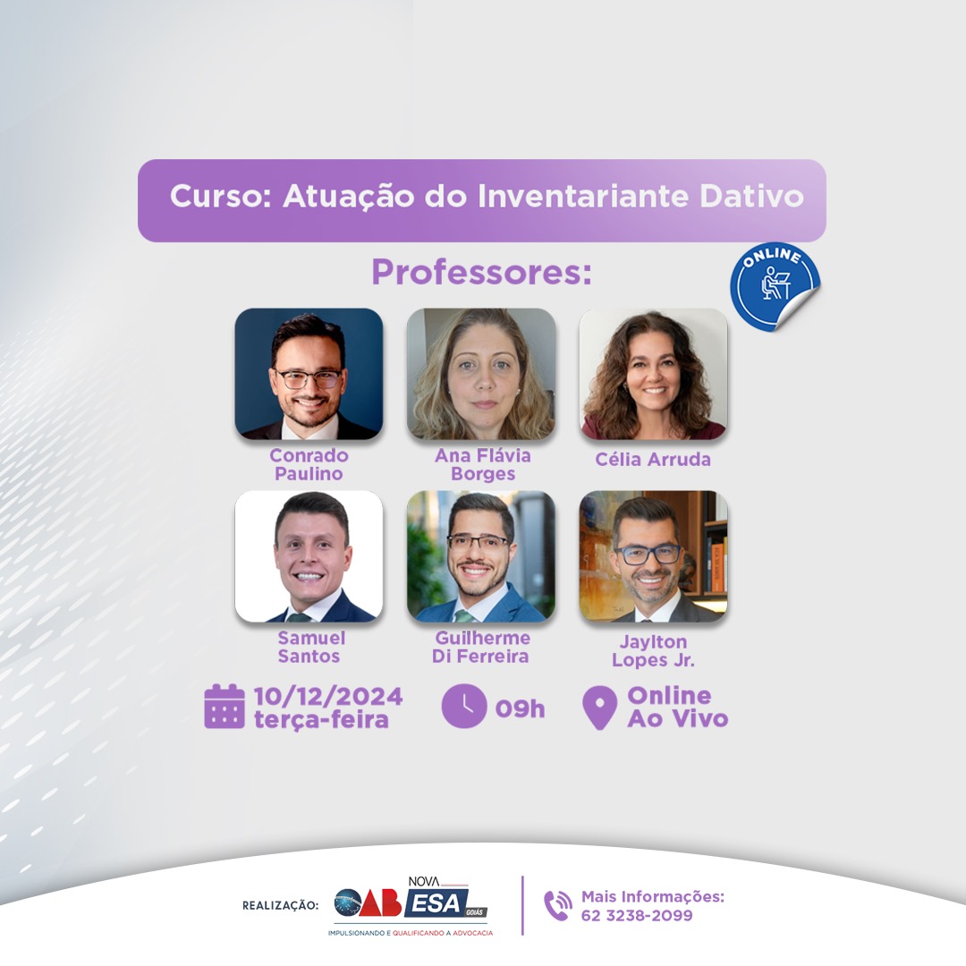 CURSO DE ATUAÇÃO DO INVENTARIANTE DATIVO