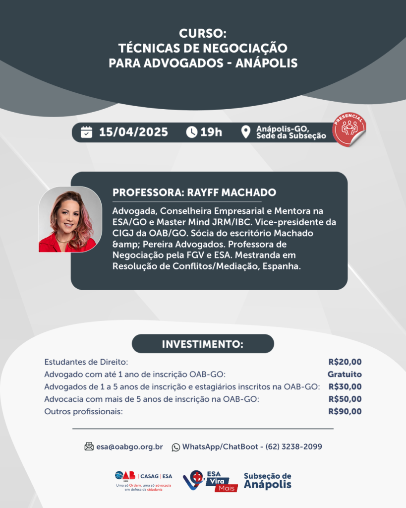 Curso: Técnicas de Negociação para Advogados