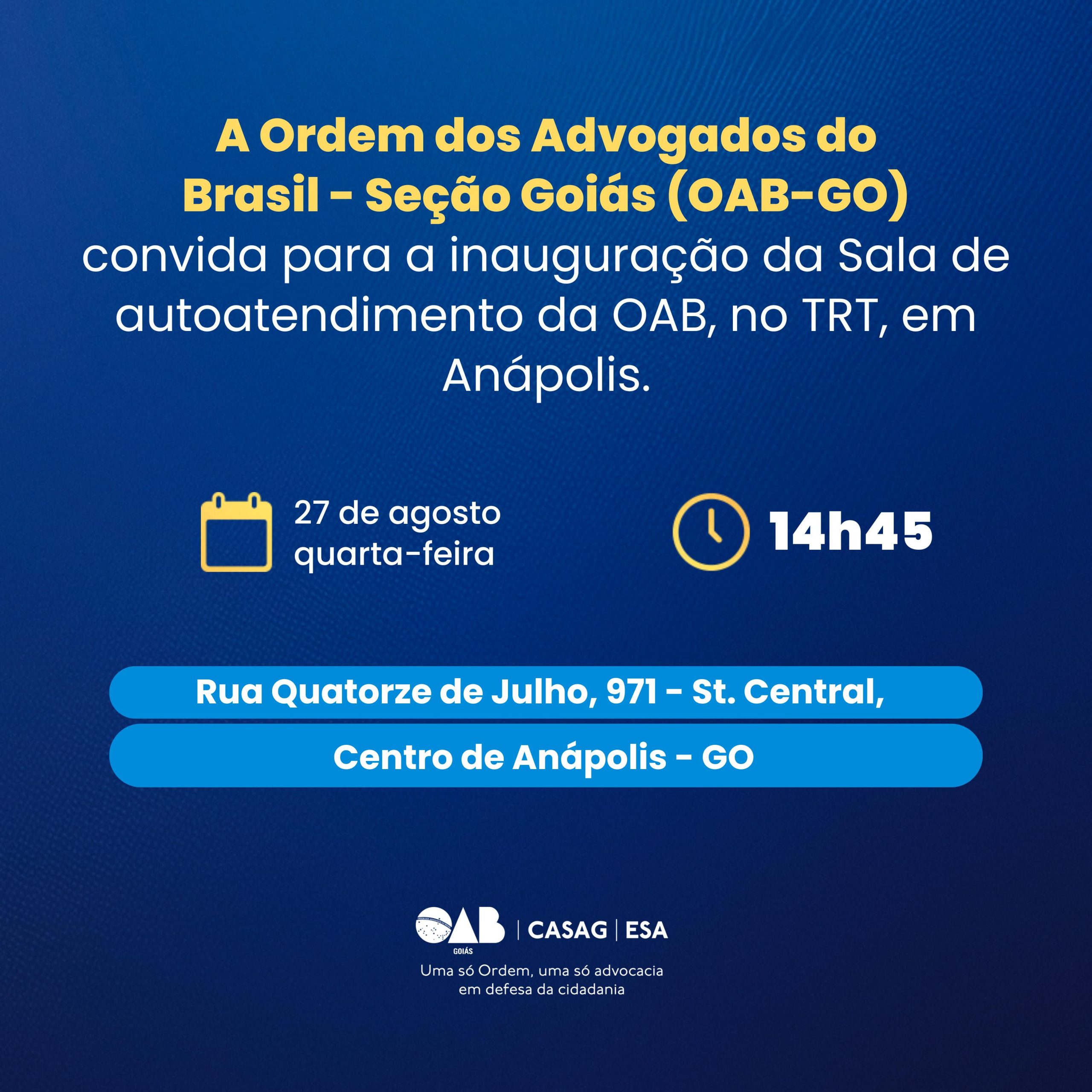 Inauguração da Sala de Autoatendimento da OAB, no TRT de Anápolis